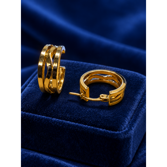 Pre Owned 9ct Half Hoop Earrings ZC278